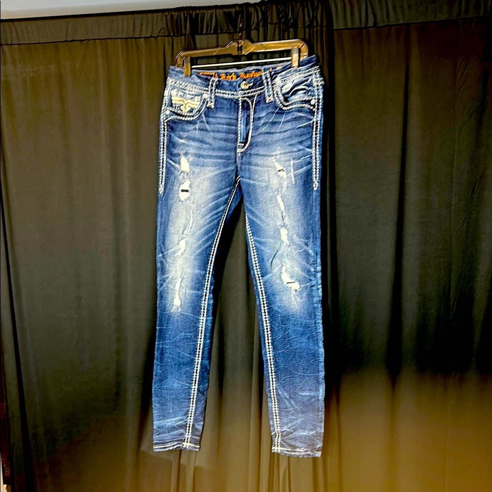 Men's Blue Distressed Jeans